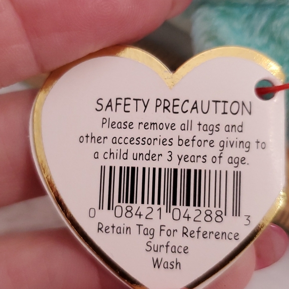 TY 2 Beanie Babies Bears  green ARIEL 2000 peach DEAREST 2000 NWT collectors - Picture 4 of 11